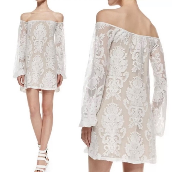 FOR LOVE & LEMONS San Marcos Off the Shoulder Ivory Lace Dress Boho Size Small - Picture 3 of 16
